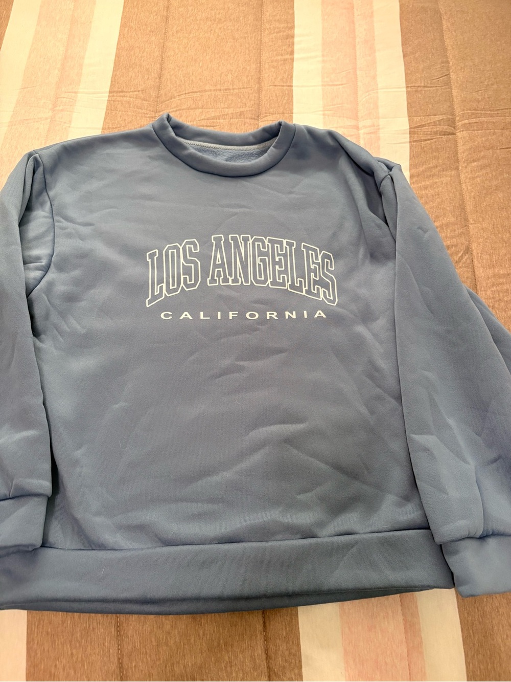 SHEIN Los Angeles Crewneck Sweatshirt - Light Blue